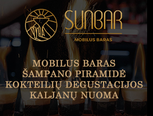 Sunbar.lt - Mobilus kokteilių baras - Šampano piramidė, Šampano staliukas, kaljanų nuoma, barmenai